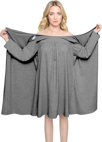 Open Back Hospital Gowns for Women Long Sleeve Open Back Dress Nursing Gowns Post Shoulder Surgery Dress in Kuwait