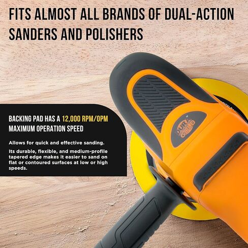 لوحة دعم PSA DA Sander مقاس 6 بوصات من سلسلة Dura-Gold Pro - حافة مرنة منخفضة المظهر، وسادة صنفرة مدارية عشوائية مزدوجة العمل، مواجهة للفينيل لأقراص ورق الصنفرة ذاتية اللصق - أعمال النجارة التلقائية in Saudi Arabia
