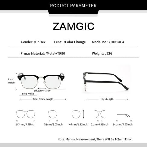 Photochromic Sunglasses Blue Light Blocking Glasses for Men and Women Day Night Multi-use in Saudi Arabia
