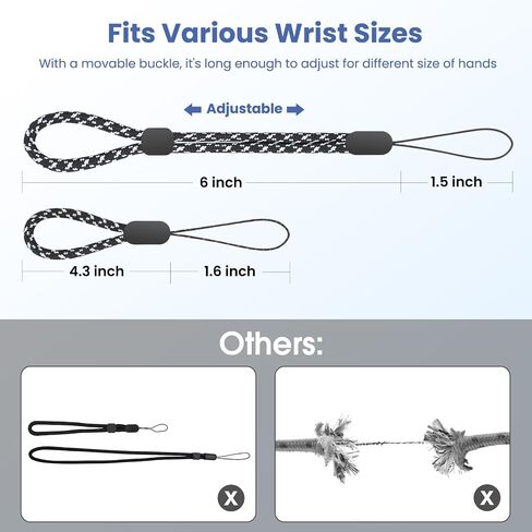 FrgKbTm Hand Wrist Strap Lanyard, 8 Pcs Adjustable Nylon Wrist Strap Lanyard, Colorful Hand Wrist Straps for Mobile Phone, Camara, Keys, USB Flash Drive, Wallet, ID Name Tag Badge, Mp3, Mp4, GoPro in Saudi Arabia