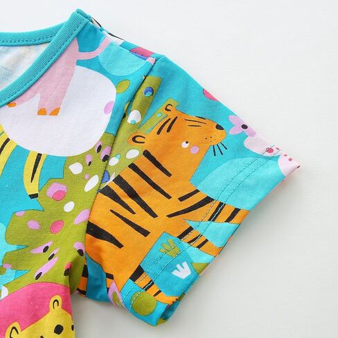 BeiVSlley Baby Girls Cotton Dress - Short Sleeve Toddler Summer Dresses, Kids Comfy Twirl A-Line Sundress for 2-7T in Saudi Arabia