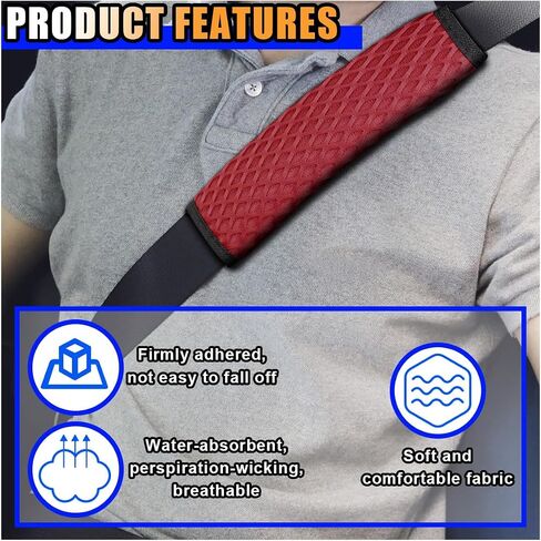 2PCS Car Seat Belt Covers Pads - Breathable Mesh Seatbelt Cushion Auto Seat Belt Pads for a More Comfortable Driving - Seatbelt Shoulder Strap Protector Harness Cushion Pad for Most Cars (Pink) in Saudi Arabia