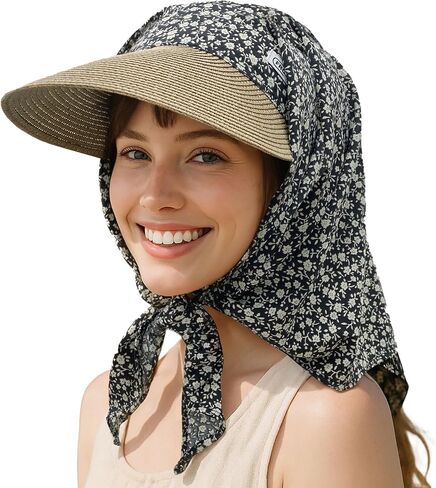 Croogo Straw Visor Hat Summer Flap Visor Hat for Women Sun Protection Cap with Wide Brim Travel Fishing Beach Hat in Saudi Arabia