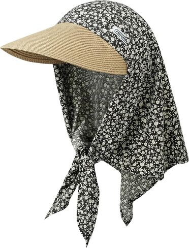 Croogo Straw Visor Hat Summer Flap Visor Hat for Women Sun Protection Cap with Wide Brim Travel Fishing Beach Hat in Saudi Arabia