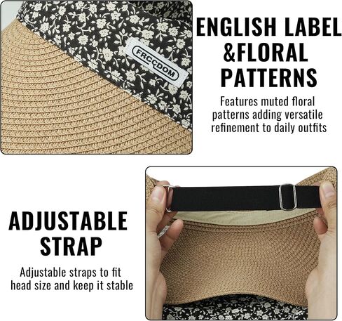 Croogo Straw Visor Hat Summer Flap Visor Hat for Women Sun Protection Cap with Wide Brim Travel Fishing Beach Hat in Saudi Arabia
