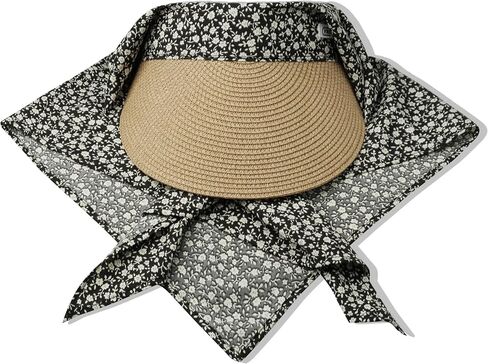Croogo Straw Visor Hat Summer Flap Visor Hat for Women Sun Protection Cap with Wide Brim Travel Fishing Beach Hat in Saudi Arabia