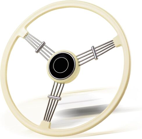 15-1/2 inch steering wheel Racing Steering Wheel Piano lacquer process, vintage classic style for Porsche 356 Speedster (White) in Saudi Arabia