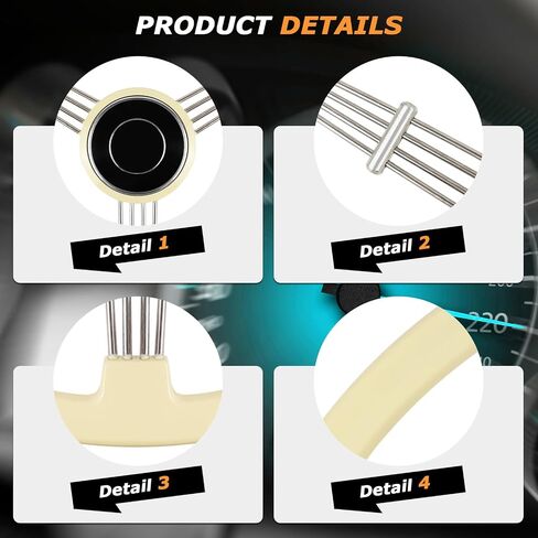 15-1/2 inch steering wheel Racing Steering Wheel Piano lacquer process, vintage classic style for Porsche 356 Speedster (White) in Saudi Arabia