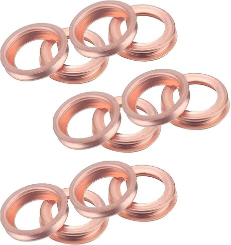 12 PCS M12 حشية برغي لتصريف الزيت ، T2 محرك النحاس زيت صرف قابس غسالة الانضغاط ، متوافق مع نيسان X-Trail NESSAN Teana/Sunny Livina Sylphy Tiida (الذهب) in Saudi Arabia
