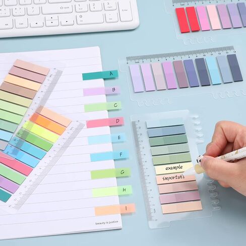 2000Pcs Sticky Tabs for Annotating Books, Clear Sticky Notes, Book Tabs for Binders, Page Markers for Notebooks, Multi-Colored Writable and Repositionable Book Flags Tabs Strip Index Tabs in Saudi Arabia