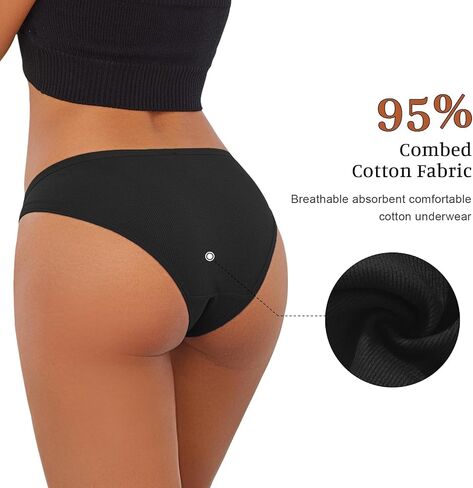 Women's Cotton Stretch Bikini Panties,Moisture Wicking Cotton Brief Underwear in Kuwait