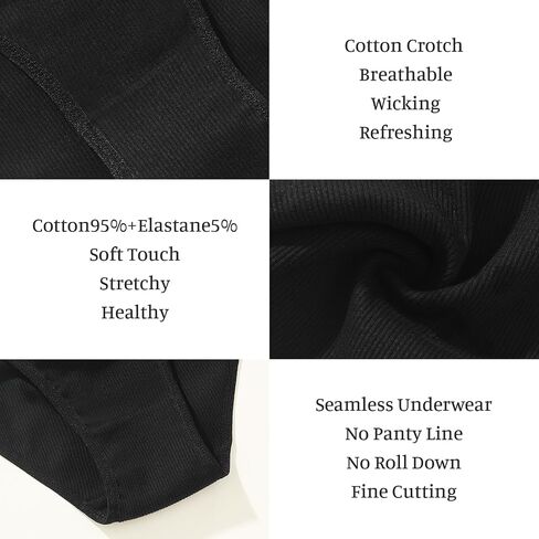 Women's Cotton Stretch Bikini Panties,Moisture Wicking Cotton Brief Underwear in Kuwait