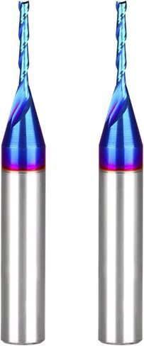 Jiiolioa S21A1G Spiral CNC Router Bits1/4 inch Shank 1/16 inch Cutting Diameter Up Cut End Mill for Wood Cut, 2D&3D Carving 1/16" X 1/2" X 1/4" X 2" in Saudi Arabia