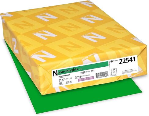 ورق Neenah Wausau 22531 Astrobrights الملون ، 21.5 سم × 27.9 سم، 29 كجم / 89 جرامًا ، أصفر شمسي، 500 ورقة in Kuwait