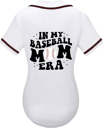 جيرسي للبيسبول النسائية في عصر أمي في لعبة البيسبول Tshirts Softball Sports Active Tee Game Day Armort Button Down Top in Kuwait
