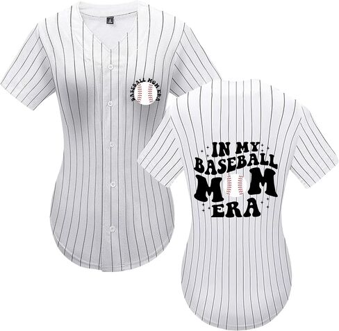جيرسي للبيسبول النسائية في عصر أمي في لعبة البيسبول Tshirts Softball Sports Active Tee Game Day Armort Button Down Top in Kuwait