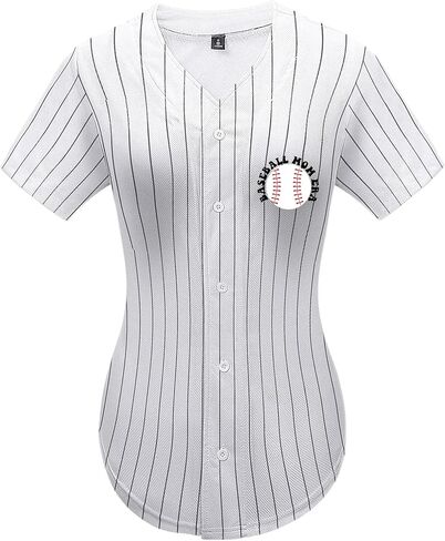 جيرسي للبيسبول النسائية في عصر أمي في لعبة البيسبول Tshirts Softball Sports Active Tee Game Day Armort Button Down Top in Kuwait