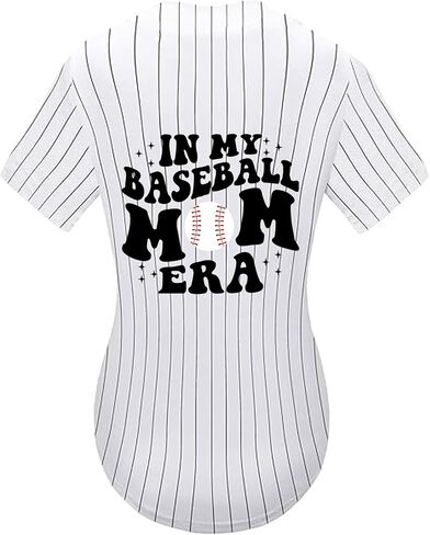 جيرسي للبيسبول النسائية في عصر أمي في لعبة البيسبول Tshirts Softball Sports Active Tee Game Day Armort Button Down Top in Kuwait