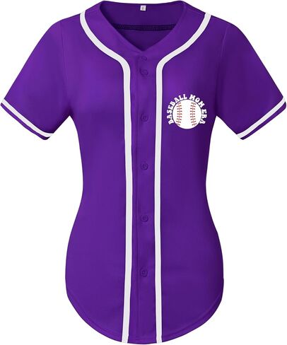 جيرسي للبيسبول النسائية في عصر أمي في لعبة البيسبول Tshirts Softball Sports Active Tee Game Day Armort Button Down Top in Kuwait