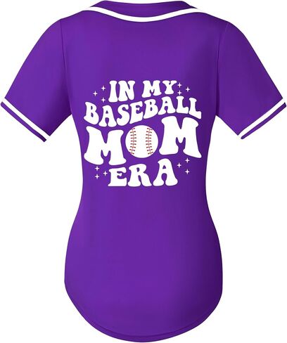 جيرسي للبيسبول النسائية في عصر أمي في لعبة البيسبول Tshirts Softball Sports Active Tee Game Day Armort Button Down Top in Kuwait