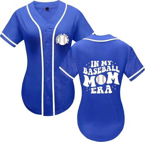 جيرسي للبيسبول النسائية في عصر أمي في لعبة البيسبول Tshirts Softball Sports Active Tee Game Day Armort Button Down Top in Kuwait