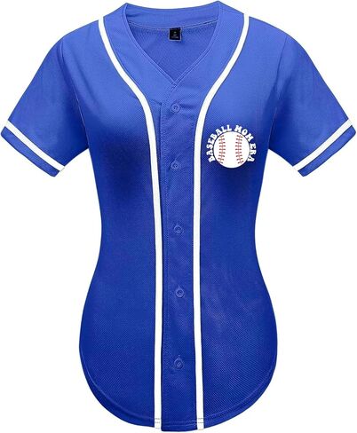 جيرسي للبيسبول النسائية في عصر أمي في لعبة البيسبول Tshirts Softball Sports Active Tee Game Day Armort Button Down Top in Kuwait