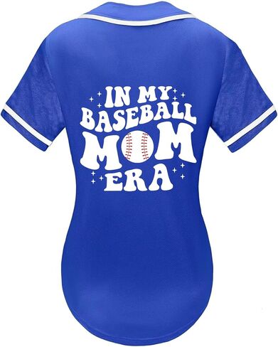 جيرسي للبيسبول النسائية في عصر أمي في لعبة البيسبول Tshirts Softball Sports Active Tee Game Day Armort Button Down Top in Kuwait