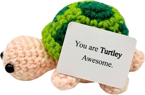 Mini Positive Crochet Bee with Uplifting Card- Cheerful Cute Desk Decor, Handmade Birthday Gifts for Women Men Teens Girls, Emotional Support for Families Friends Coworkers (BEE Happy) in Saudi Arabia