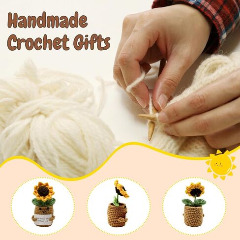 Mini Positive Crochet Bee with Uplifting Card- Cheerful Cute Desk Decor, Handmade Birthday Gifts for Women Men Teens Girls, Emotional Support for Families Friends Coworkers (BEE Happy) in Saudi Arabia