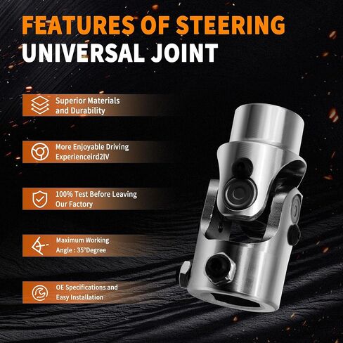 3/4" Round X1" DD Chrome Steering Universal Joint Single U Joint Shaft,Total Length: 83mm (3-1/4") in Saudi Arabia