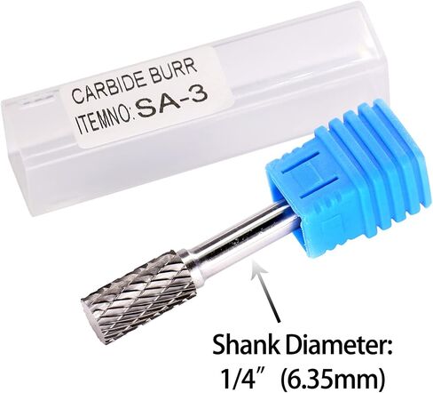 SA-5L6 Tungsten Carbide Burr Lengthened Rotary File Cylindrical Shape Double Cut for Die Grinder Drill Bits 1/4'' Inch Diameter of Shank and 1/2'' Inch Diameter of Cutter 1'' Inch Cutter Length in Saudi Arabia