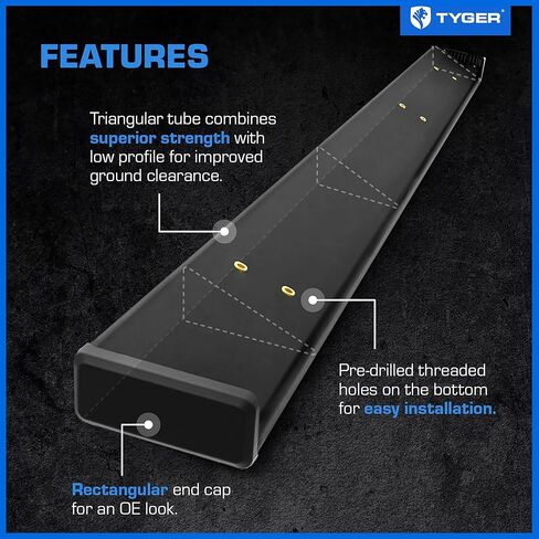 Tyger Auto 6" Riser Running Boards Compatible with 2024-2025 Toyota Tacoma (Fits Hybrid) | Double Cab | TG-RS6T62598 | Side Step Rails Nerf Bars in Kuwait