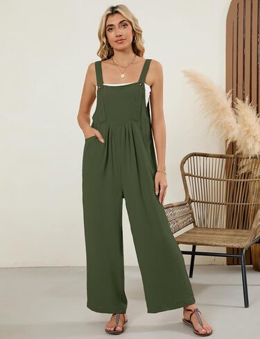 Flygo Womens Overalls Loose Fit Wide Leg Jumpsuits 2025 Summer Casual Rompers Jumper with Pockets in Saudi Arabia