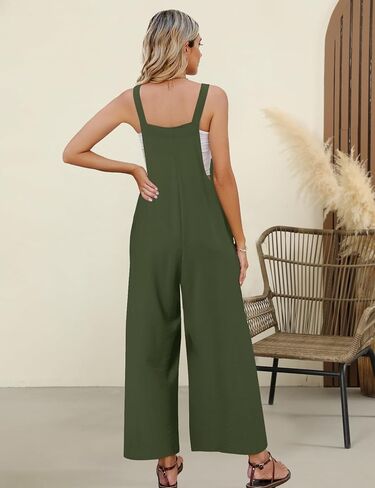 Flygo Womens Overalls Loose Fit Wide Leg Jumpsuits 2025 Summer Casual Rompers Jumper with Pockets in Saudi Arabia