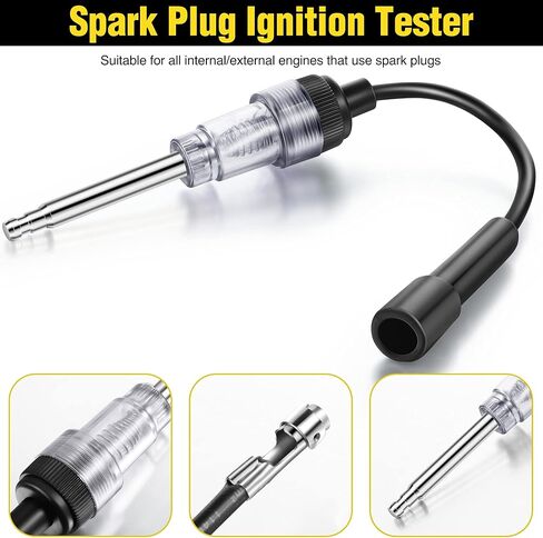 9 Pieces Automotive Compression Tester Kit and Spark Plug Tester, Universal Car and Motorcycle Engine Testing Tools for Cylinder Pressure Gauge (Blue) in Saudi Arabia