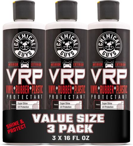 Chemical Guys TVD_107 VRP Vinyl, Rubber and Plastic Non-Greasy Dry-to-the-Touch Long Lasting Super Shine Dressing for Tires, Trim and More, Safe for Cars, Trucks, SUVs, RVs & More, 128 fl oz (1 Gal) in Kuwait
