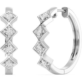 Gilded Lab-Grown Diamond Hoop Earrings,1/10 Cttw|SI1 F Color, Sterling Silver| Elegant & Ethical Jewelry for Women, Gift Box Included| For Anniversaries, Gifting and Special Occasions