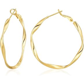 OOOPEL Gold Hoops Earrings for Women, Big 925 Sterling Silver Hoop Earrings Lightweight Hypoallergenic Sterling Silver Hoop Earrings for Women 30MM 40MM 50MM 60MM