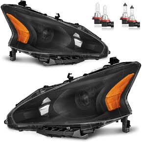 Headlights Assembly for 2013 2014 2015 Nissan Altima 4-Door Sedan Halogen Headlamp Replacement, High/Low Beam W/Bulbs, Driver&Passenger Side