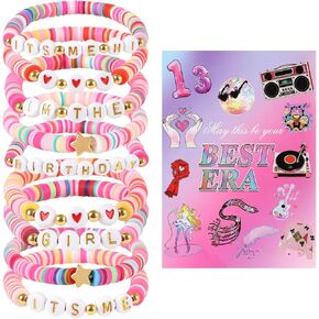 Matching Friendship Bracelets for Best Friends – Colorful Letter Beads Bracelets for Couples, Fans – Preppy Surfer Style Singer Inspired Jewelry – Concert Accessories