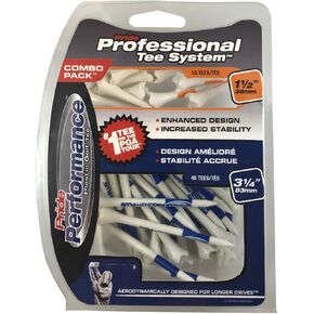 تي شيرت Pride Professional Tee System Evolution Plastic Golf Tees (عبوة من 50)، 40 قطعة مقاس 8.89 سم / 6.35 سم + 10 قطع مقاس 3.81 سم in Kuwait