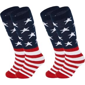 Zando American Flag Knee High Soccer و Softball & Baseball Socks للشباب والأطفال