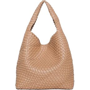 Woven Bag Purses and Handbags for Women, PU Leather Shoulder Bags Top-Handle Bags With Purses