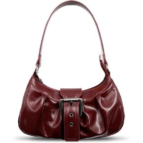 Shoulder Bag for Women, Y2k Purse Top Handle Shoulder Bag Buckle Punk Hobo Clutch Purses Bags (Red)