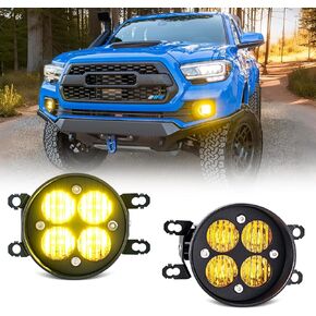 Yellow Lens LED Fog Lights for Tacoma 2012-2023 / Tundra 2014-2021 / 4Runner 2010-2024 High Power Wide Angle Flood Beam Front Bumper Fog Lights