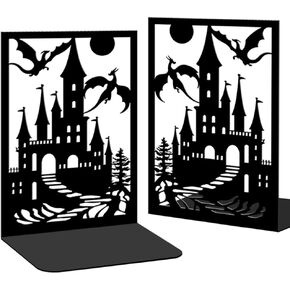 2 Pieces Metal Bookends for Shelves Dragon Bookends Decorative Heavy Duty Book Ends for Heavy Books Unique Gifts Book Ends for Home Office 4.7"x3.5"x7"