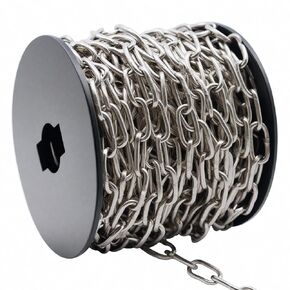 50ft Stainless Steel Chain, 2mm Hanging Chain,Jack Chain,304 Stainless Steel Metal Chains are Customizable for Hanging Bird Feeders/Dog Leashes/Signs & DIY Projects(2mm with Spool)