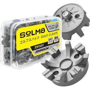 SOLM8 - Screw in Spikes Replacement for Golf Shoes & Cricket Spikes, Easy to Install Metal Threading Screw Size ¼ Inch (23 Count + 1 Spanner) in Saudi Arabia