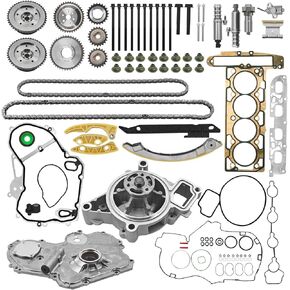 9-4201S Timing Chain Kit with Head Gasket Set & Oil and Water Pump Compatible with GMC Terrain, for Chevy Equinox, Malibu, for Buick Regal 2009-2017 2.4L, Replace# HS26517PT, 9-4201SX