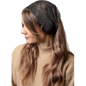 Catholic Mantilla Mass Headband Tie-style Head Covering Church Veil Lace Veil Spanish Chapel Church Veil for Women Cathedral Mass Head Covering Veil